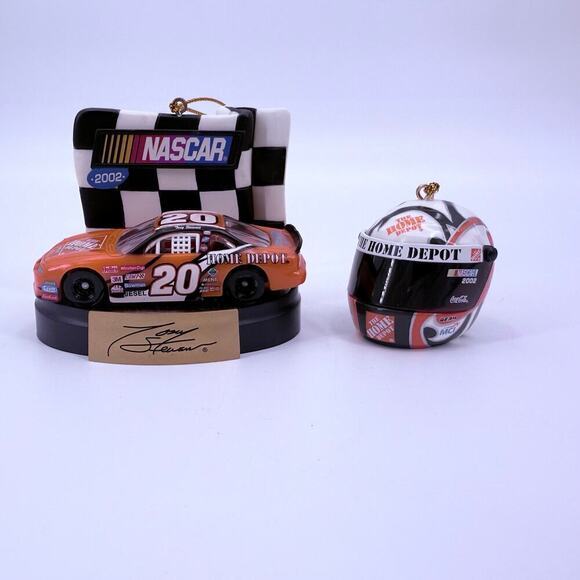 Lot of 2 Vintage 2002 Nascar Christmas Ornaments Tony Stewart #20 Joe Gibbs Race - Picture 1 of 5